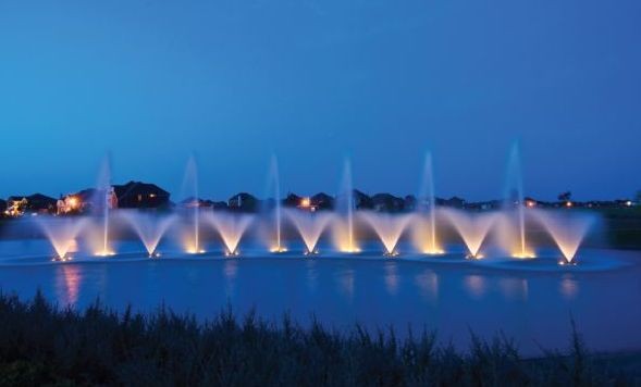 Aquamaster Fountains at night